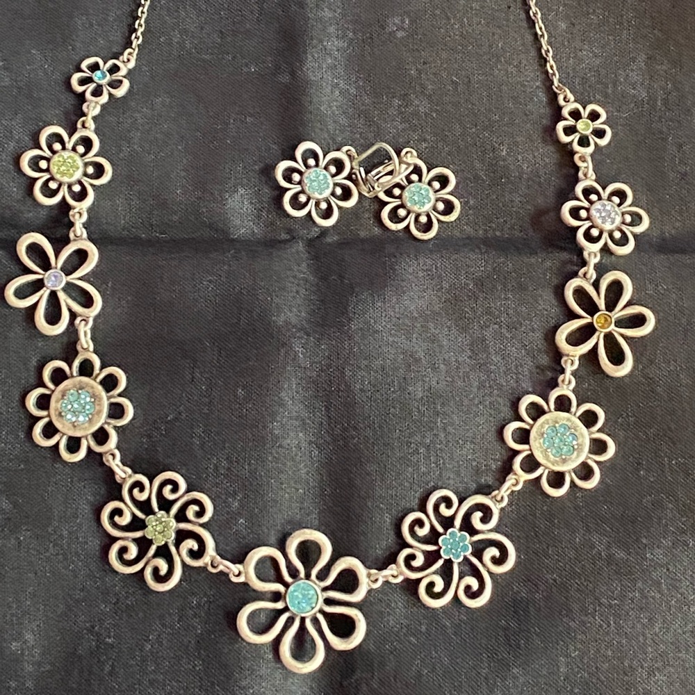 ‘Touchstone Crystal’  Petal Necklace & Earring set